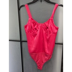 Intempo | NWT Satin Bodysuit Size: 4 Barbie Pink Bustier Sexy